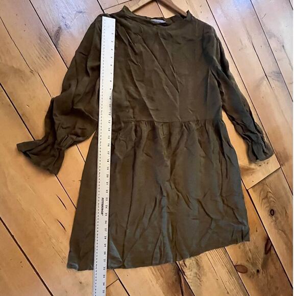 Lacausa women's olive green lightweight long sleeve dress. Anthropologie. XS - Picture 5 of 8